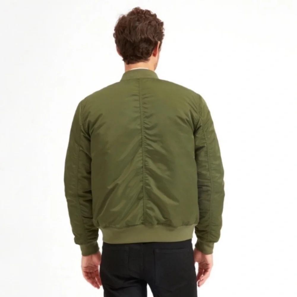 EVERLANE Final Four 2019 Zip up Classic Bomber Jacket in Army Green Size L